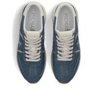 Sneakers in tessuto ecopelle e strass 