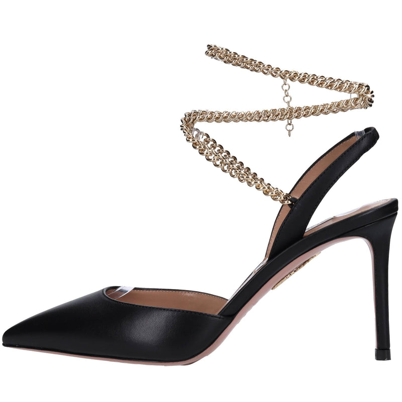 Décolleté slingback in pelle 