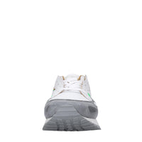 Sneakers in pelle e tessuto 