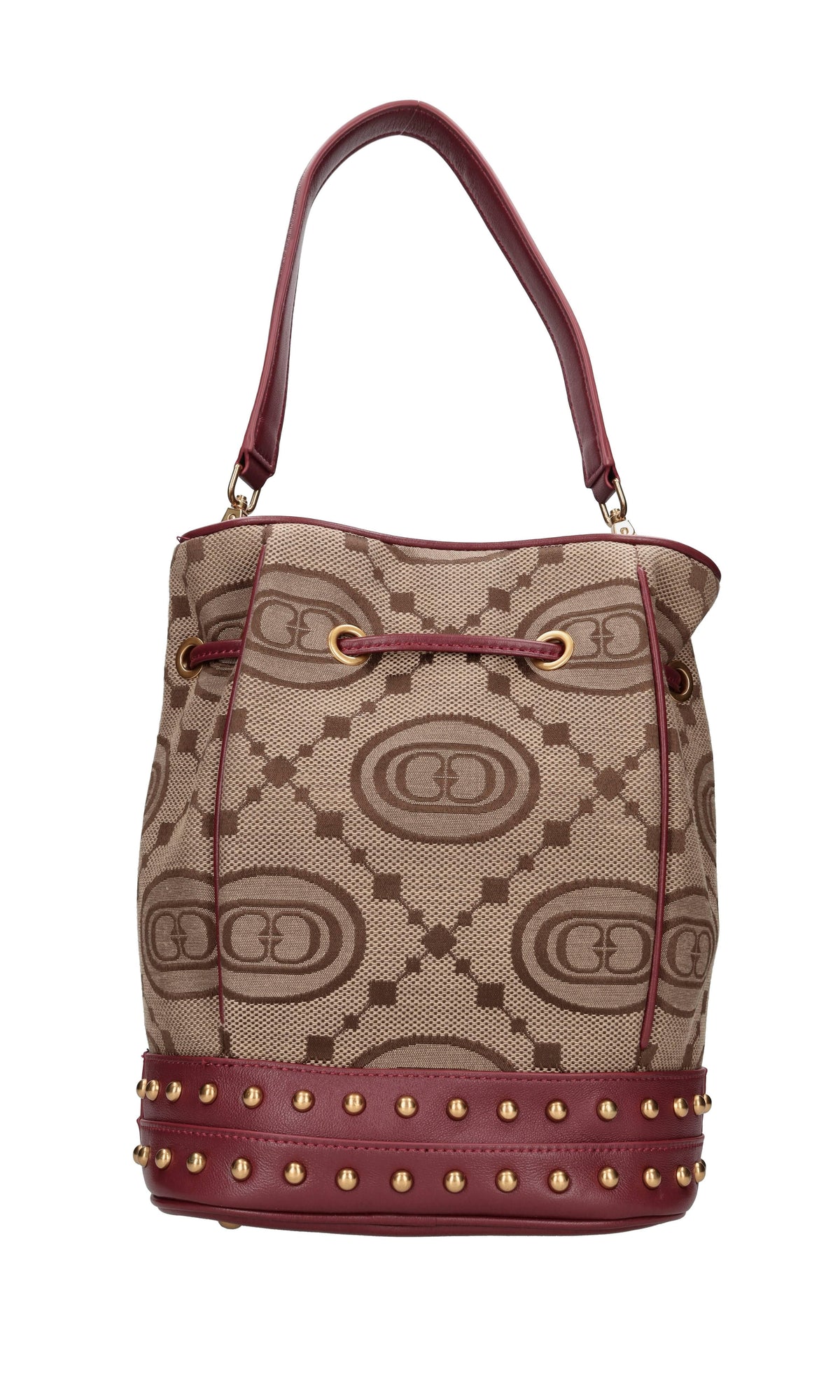 Borsa in pelle e tessuto 