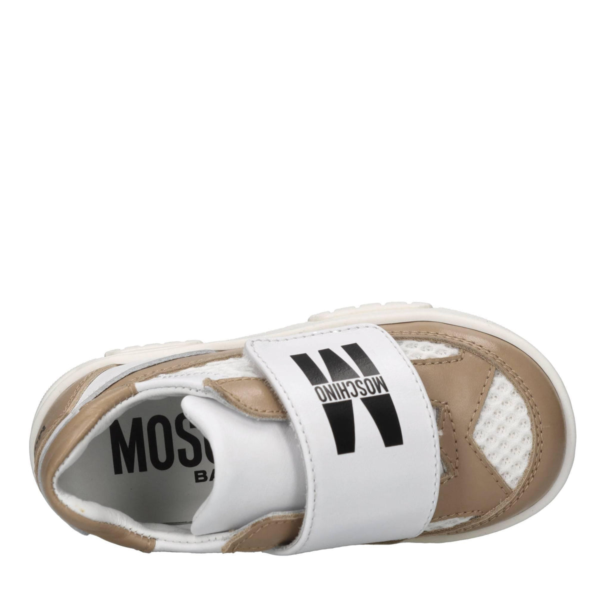 Sneakers in pelle e tessuto 