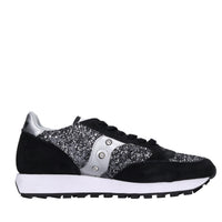 Sneakers in camoscio, tessuto e glitter 
