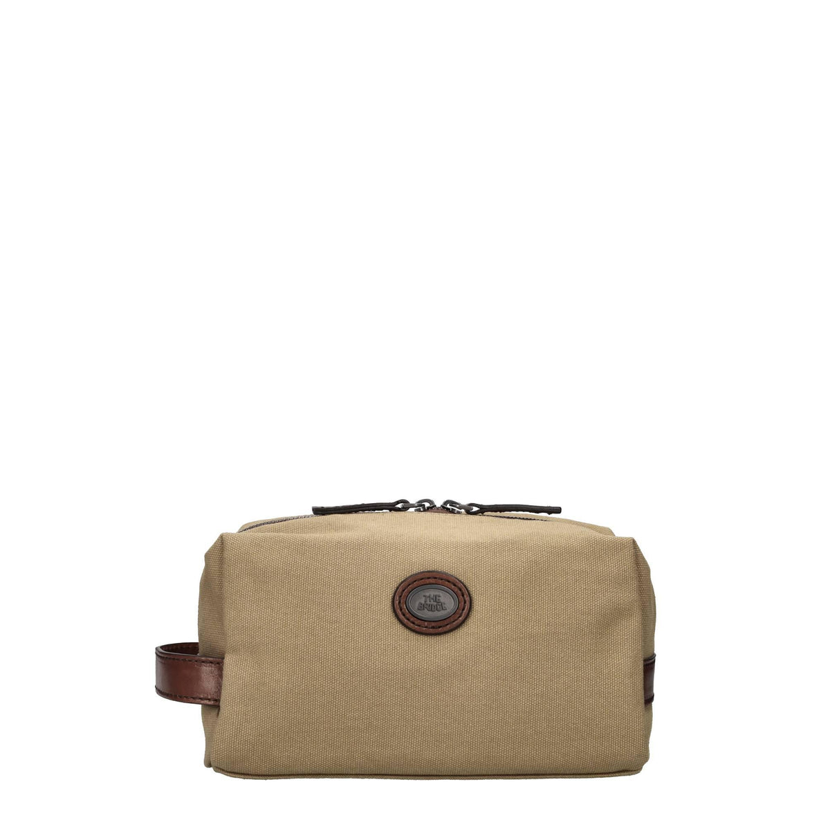 Beauty case in tessuto e pelle 