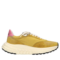 Sneakers in pelle e tessuto 