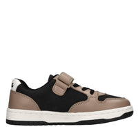 Sneakers in pelle e tessuto 