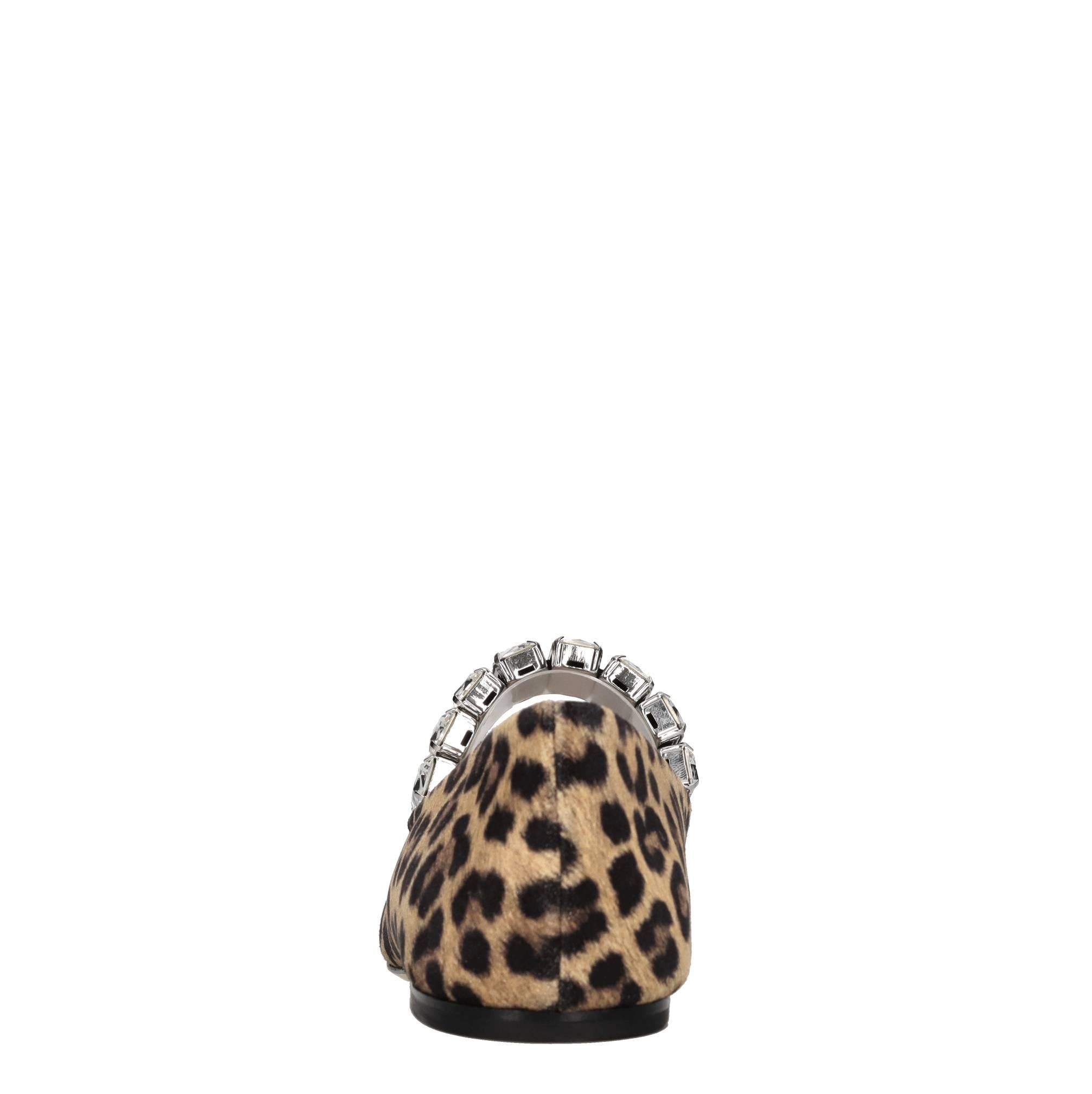 Ballerine Modello Crystal Ballet in pelle scamosciata con stampa effetto leopardo 