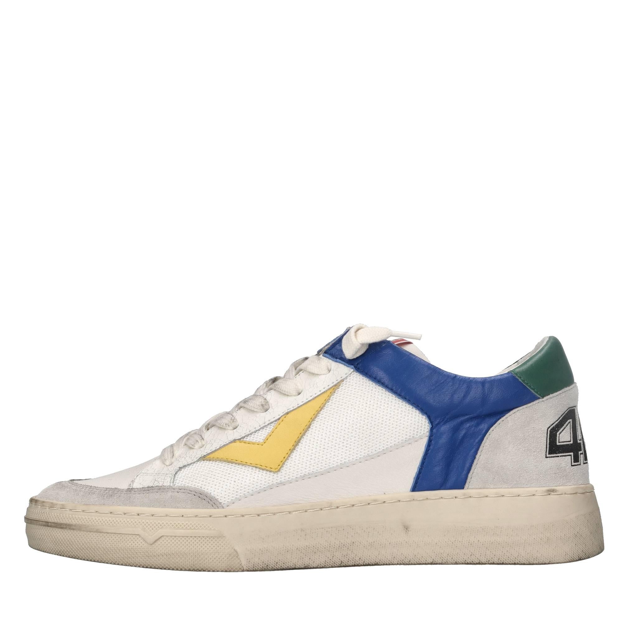 Sneakers in pelle e tessuto 