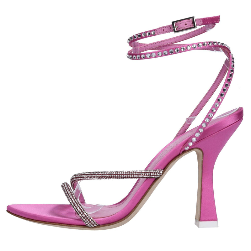 Sandali in tessuto con strass 