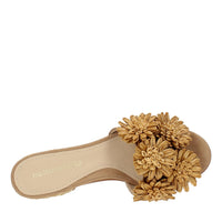 Mules modello FIORE in pelle e rafia 