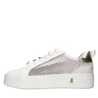 Sneakers in pelle e tessuto 
