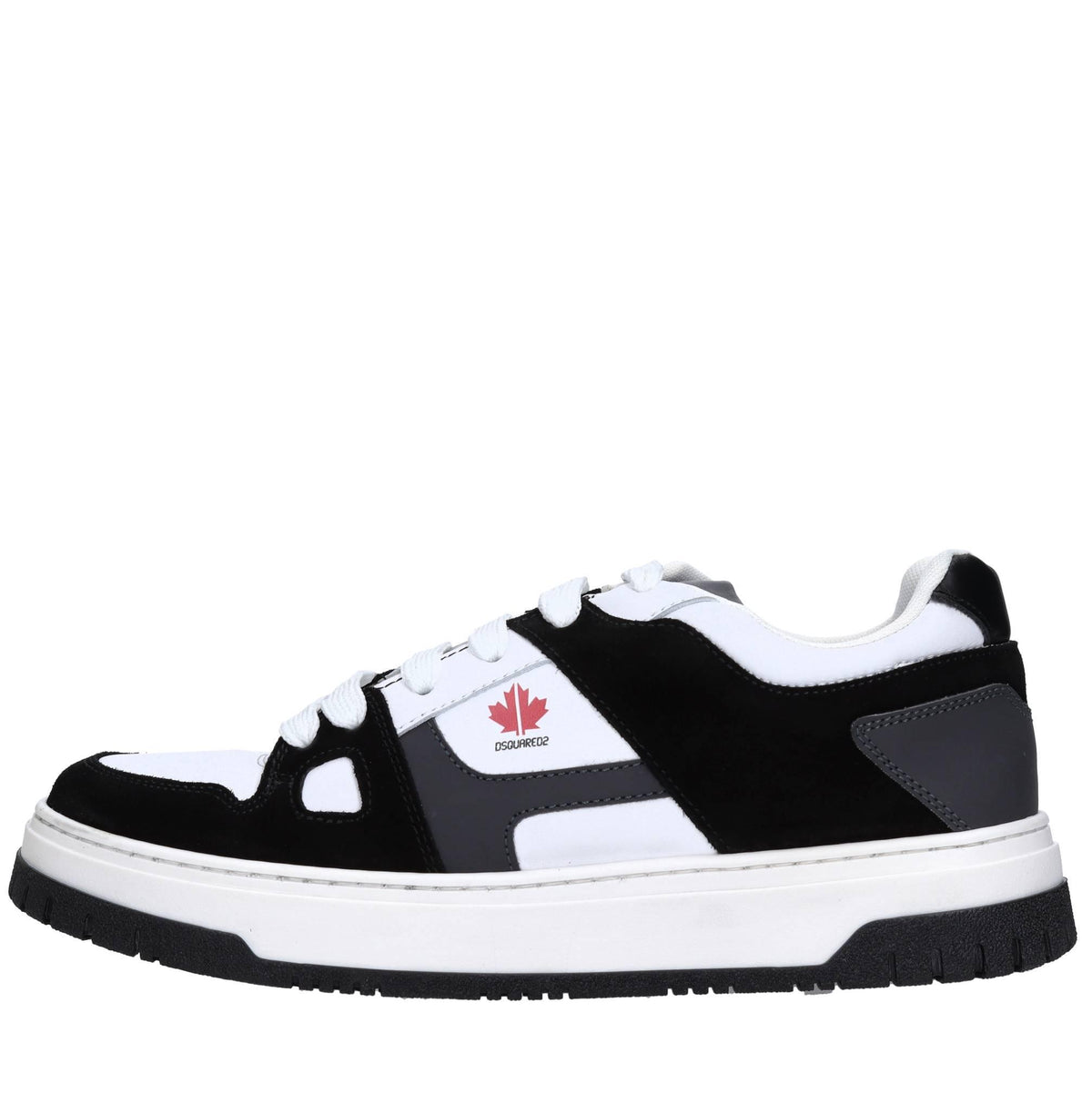 Sneakers in pelle e tessuto 