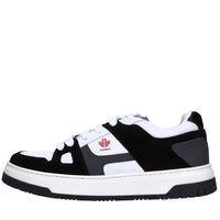 Sneakers in pelle e tessuto 