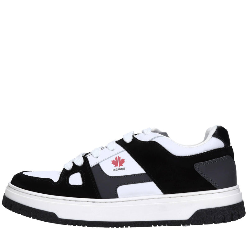Sneakers in pelle e tessuto 