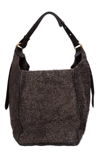 Borsa in camoscio e pelle 