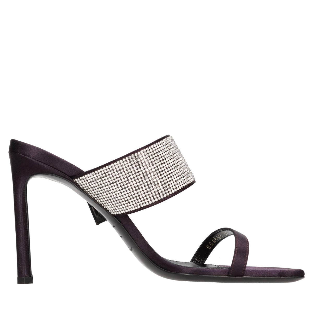 Mules in raso e strass 
