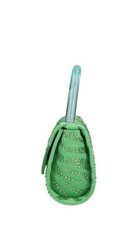 Borsa mini Cookie in raso e strass 
