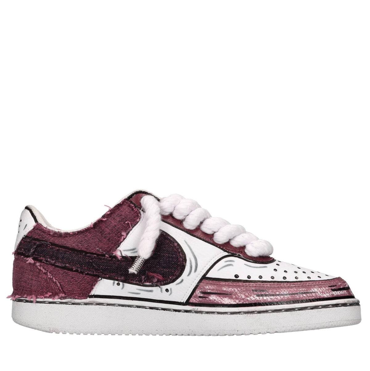 Sneakers in ecopelle e tessuto 