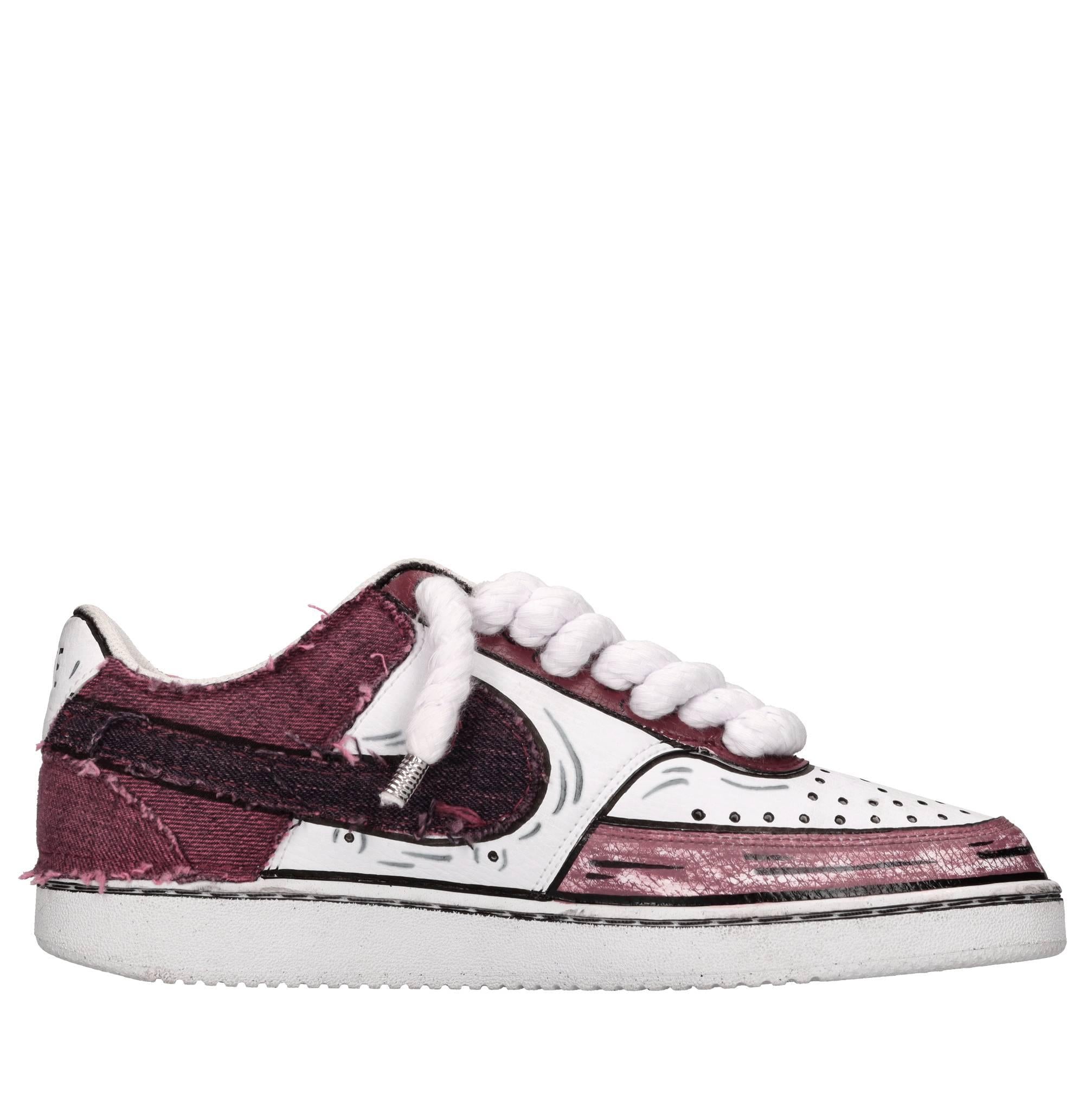 Sneakers in ecopelle e tessuto 