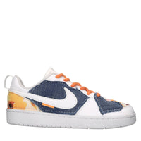 Sneakers in pelle e tessuto 