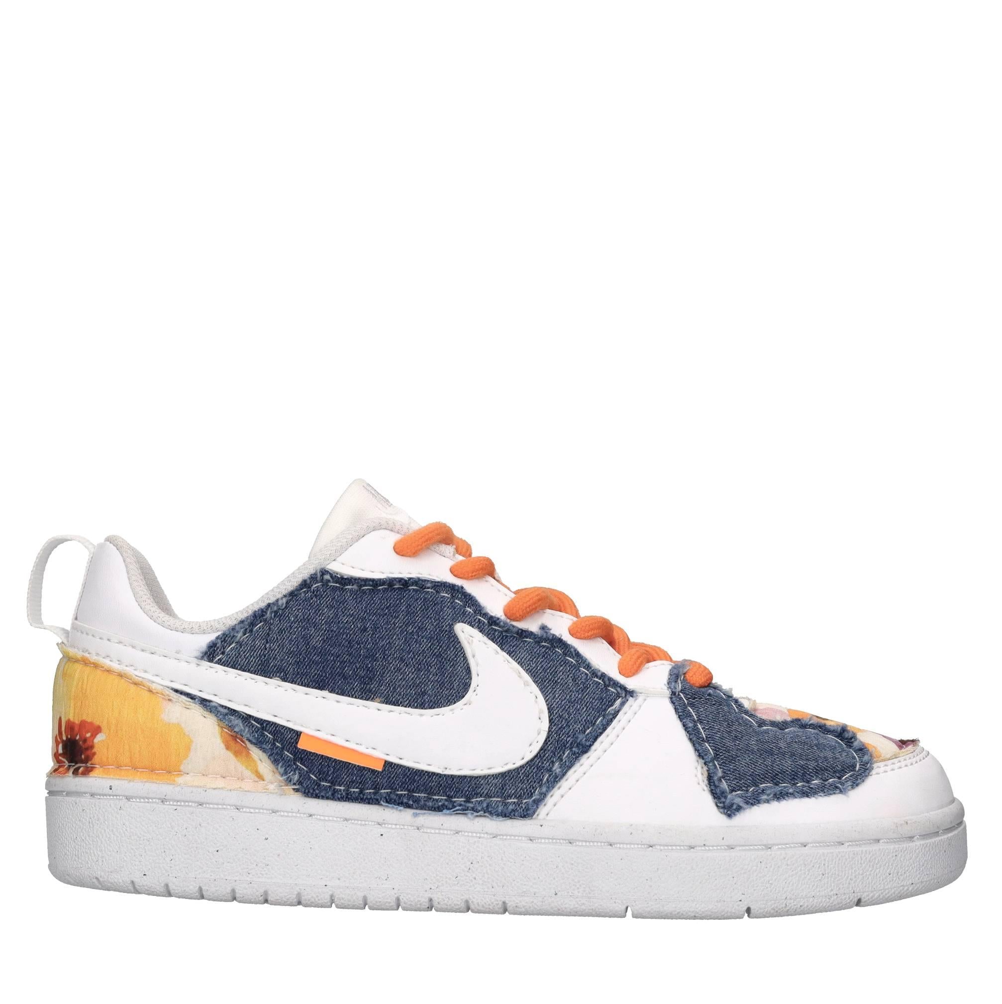 Sneakers in pelle e tessuto 