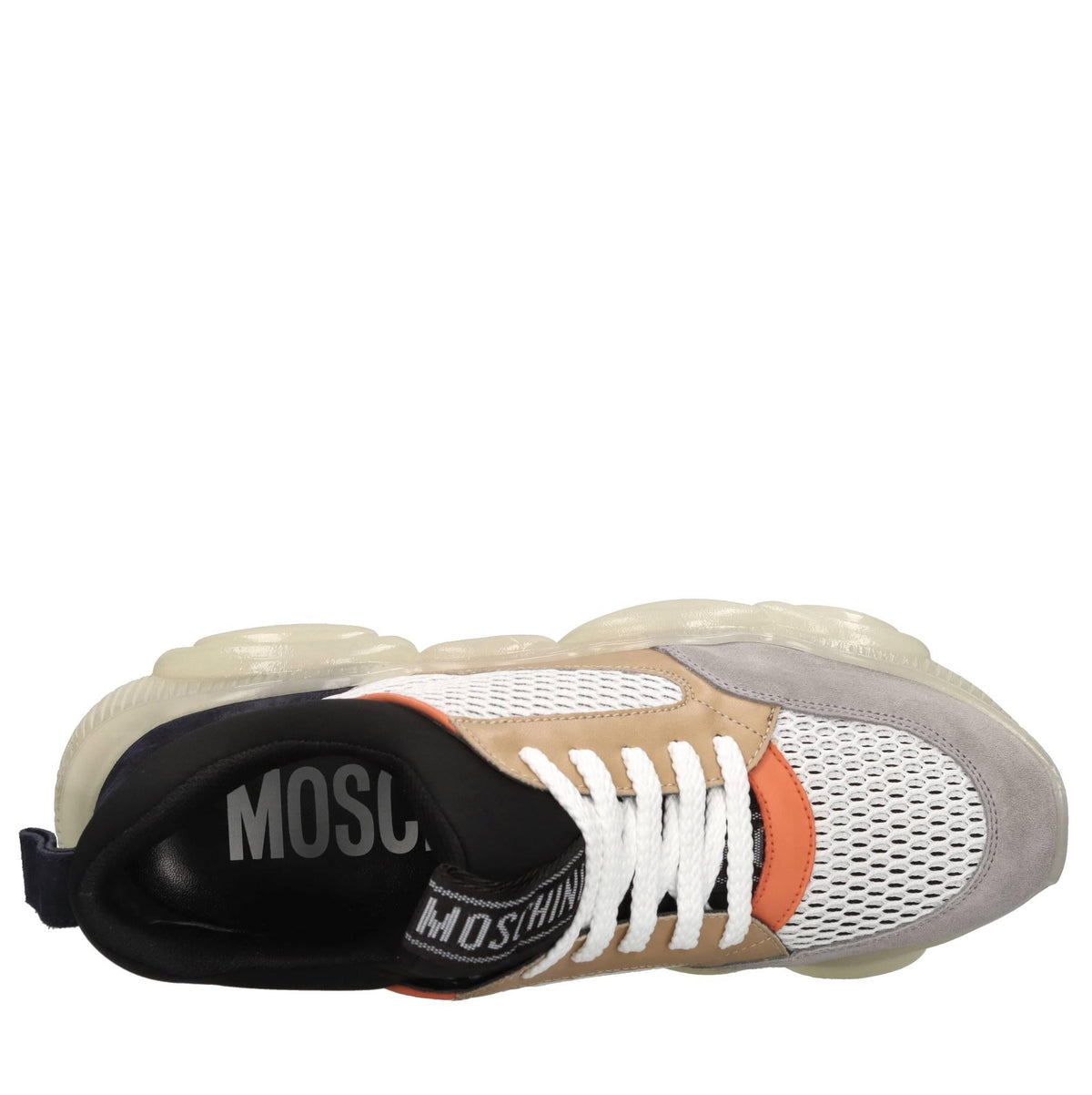 Sneakers in tessuto e pelle 