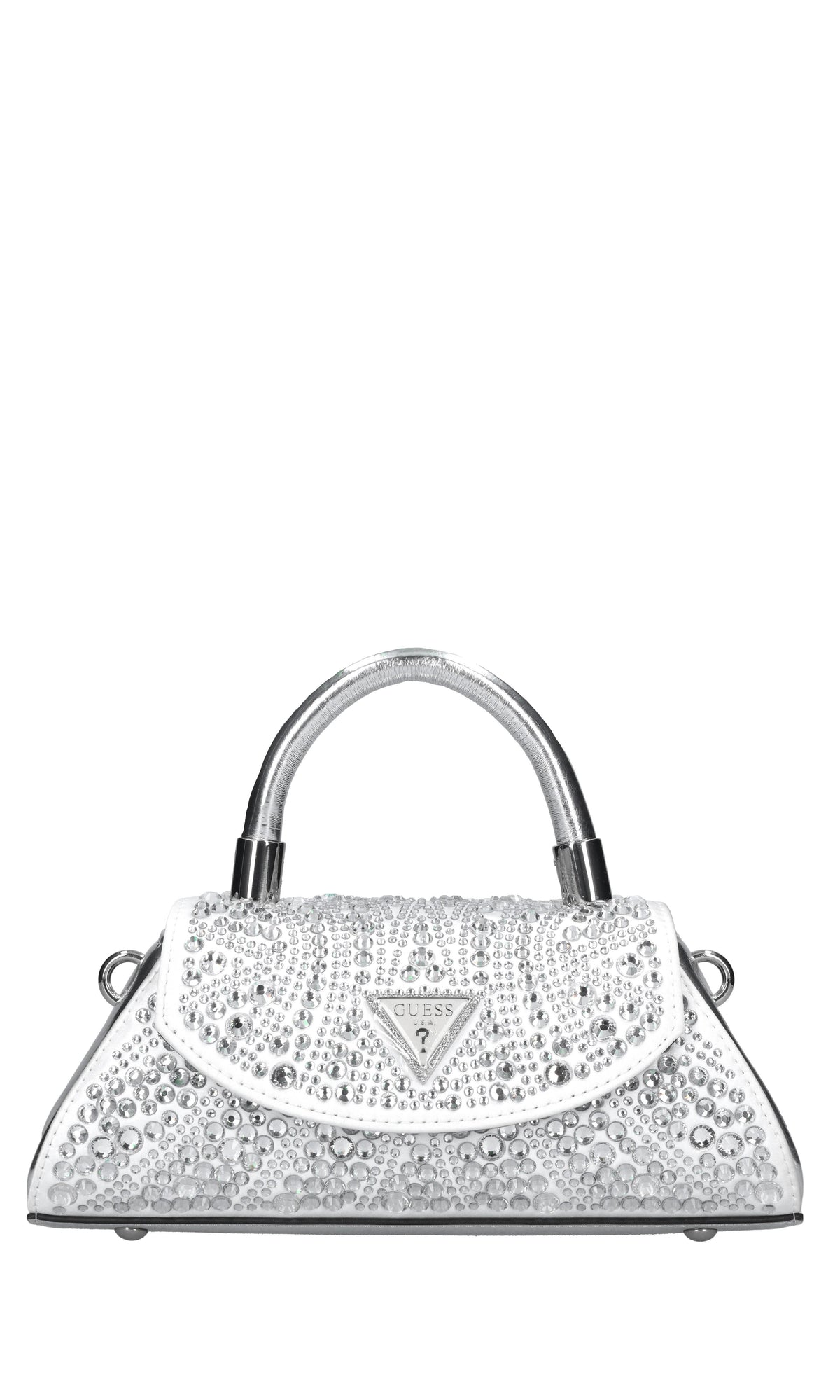 Borsa in ecopelle tessuto e strass 