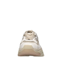 Sneakers in pelle e tessuto 
