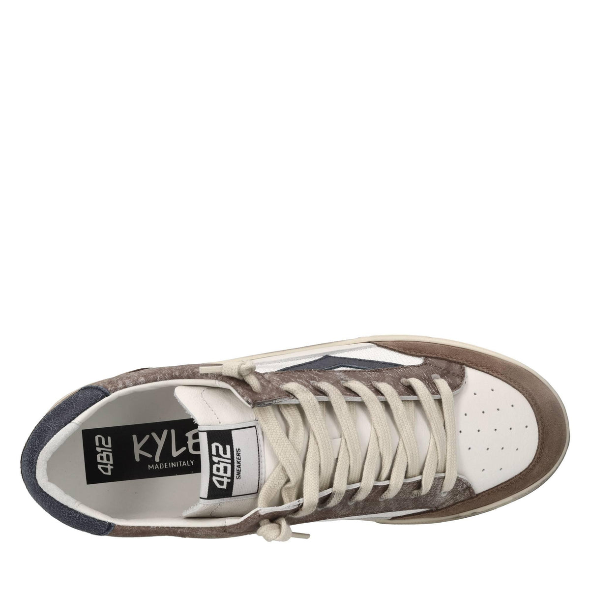 Sneakers in pelle e tessuto 