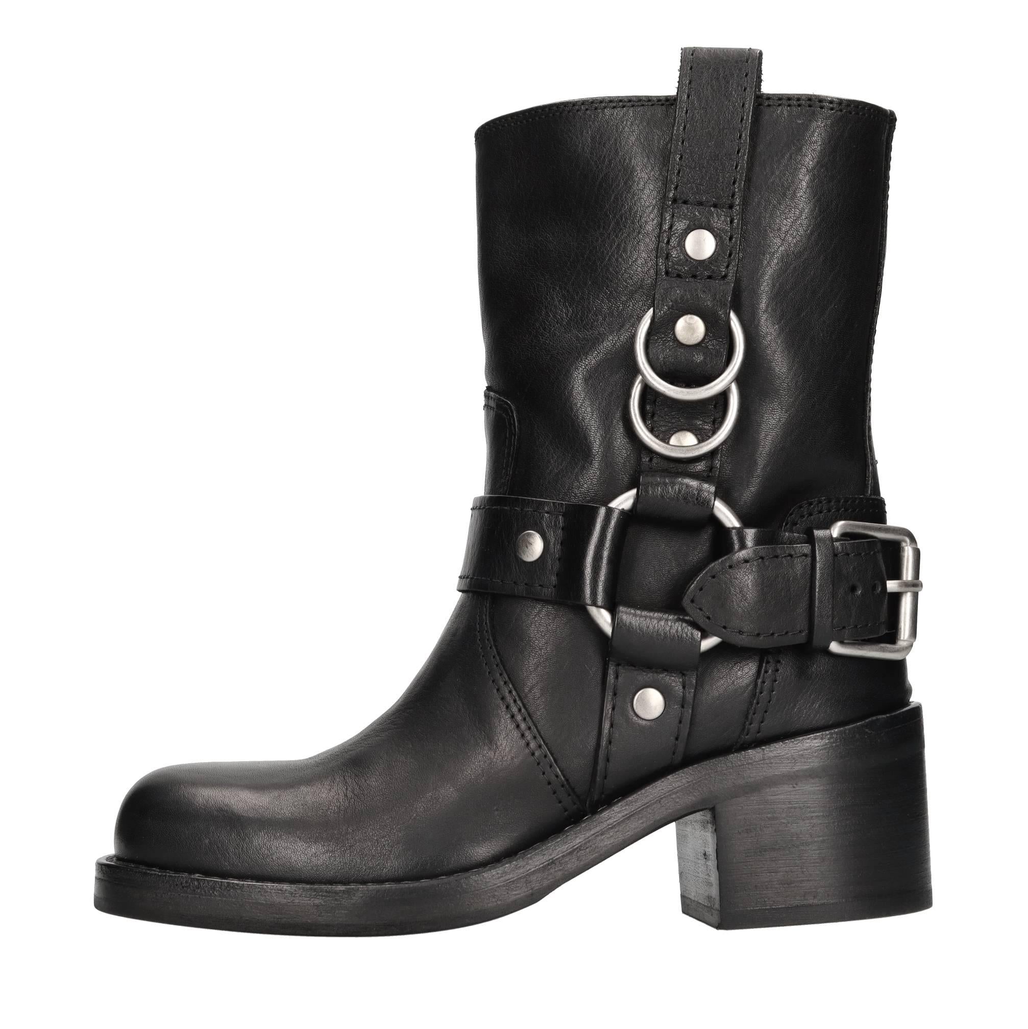 Stivaletti biker in pelle 