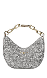Borsa in ecopelle e glitter 