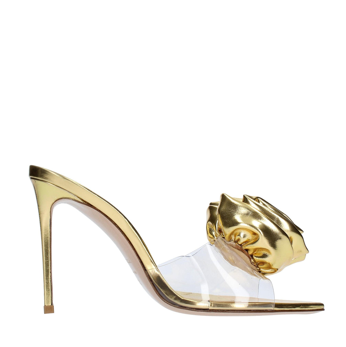 Mules in pelle e PVC 