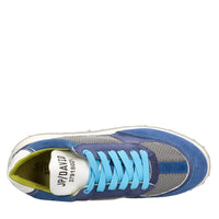 Sneakers in pelle e tessuto 