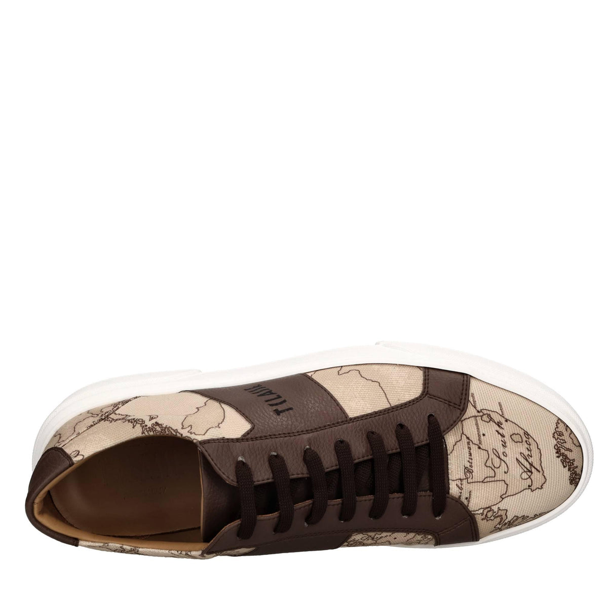 Sneakers in pelle e tessuto 