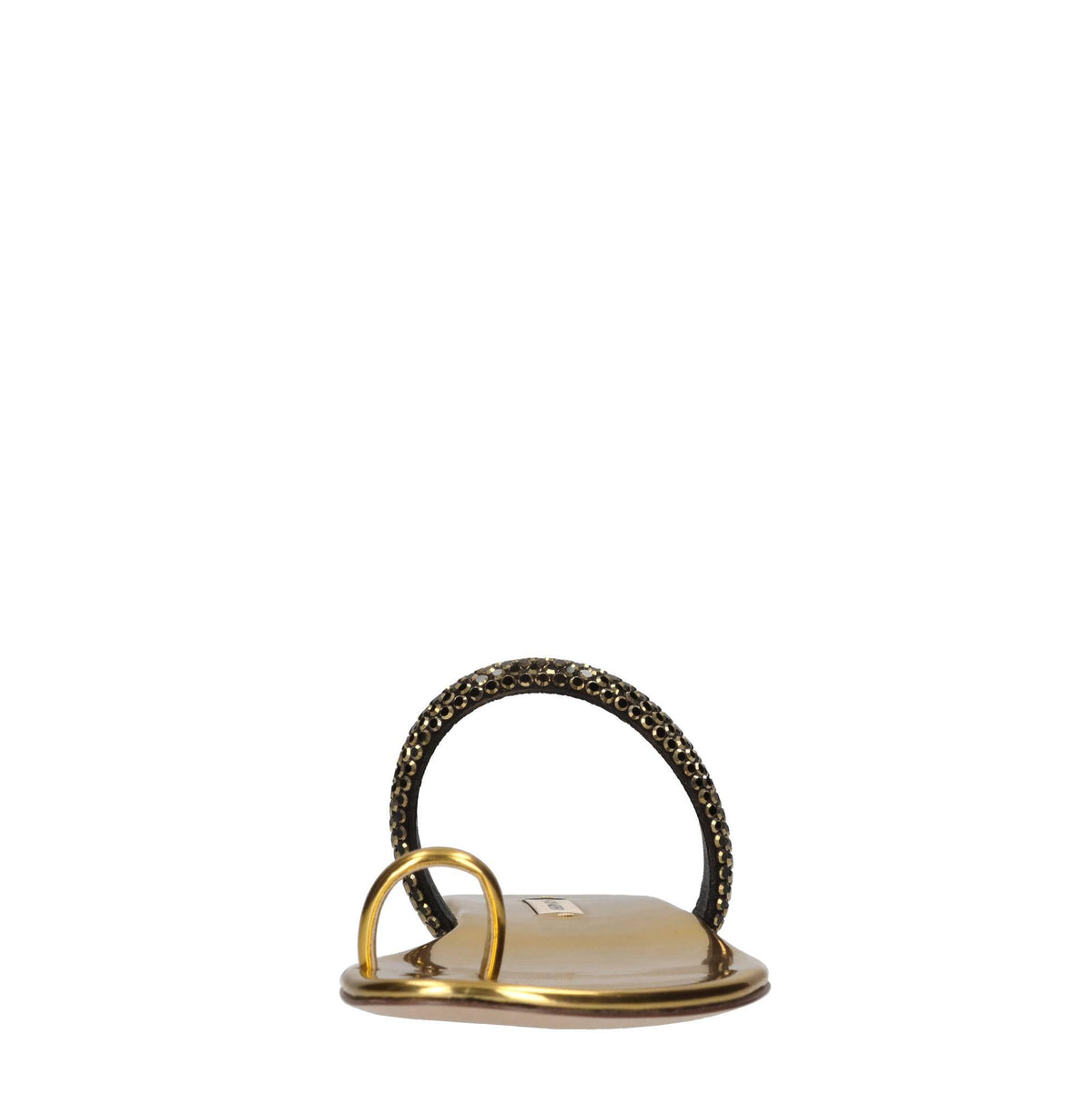 Sandali flat Olimpo in tessuto specchiato e strass 