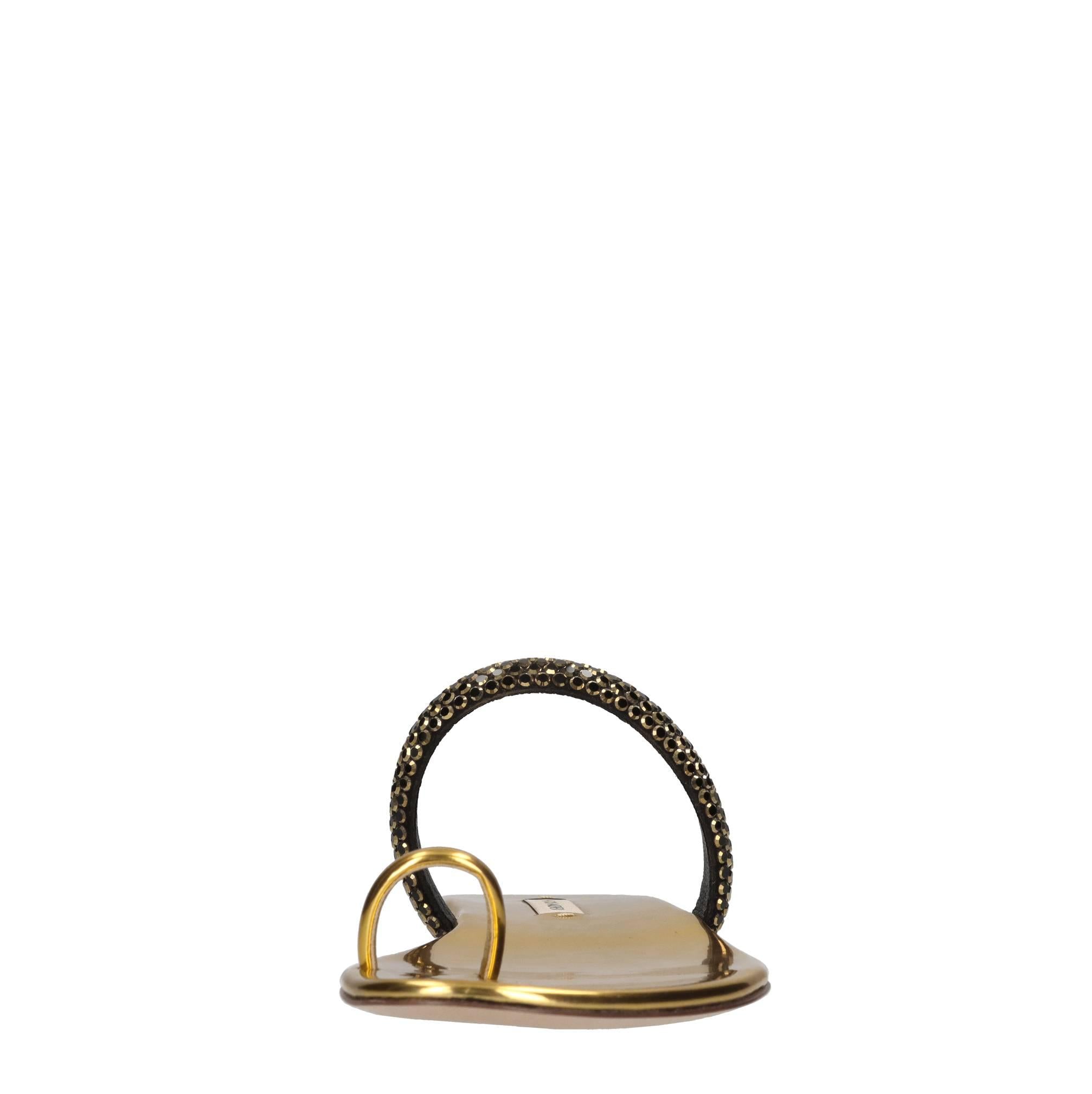 Sandali flat Olimpo in tessuto specchiato e strass 