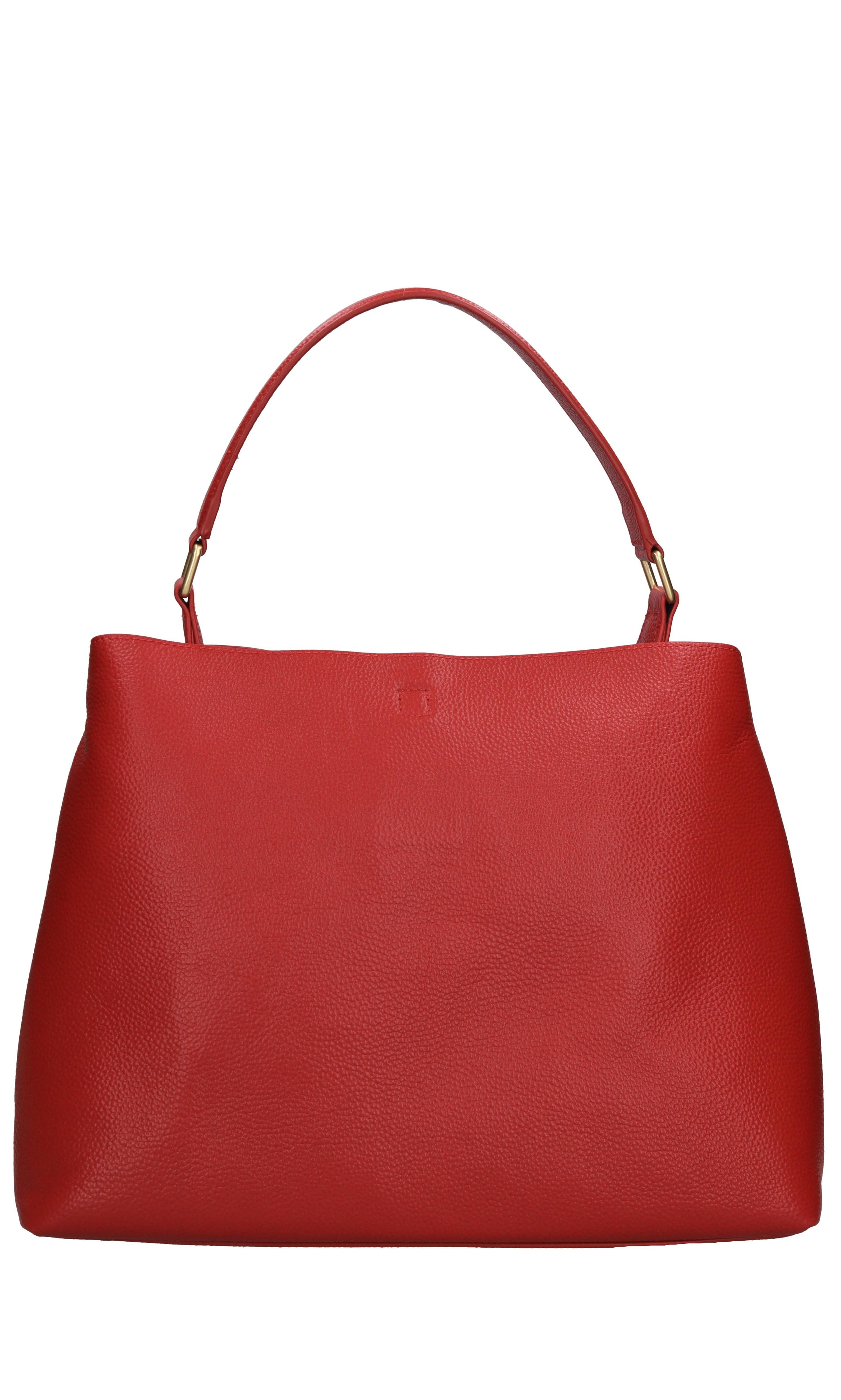 Borsa drilled logo hook in pelle 