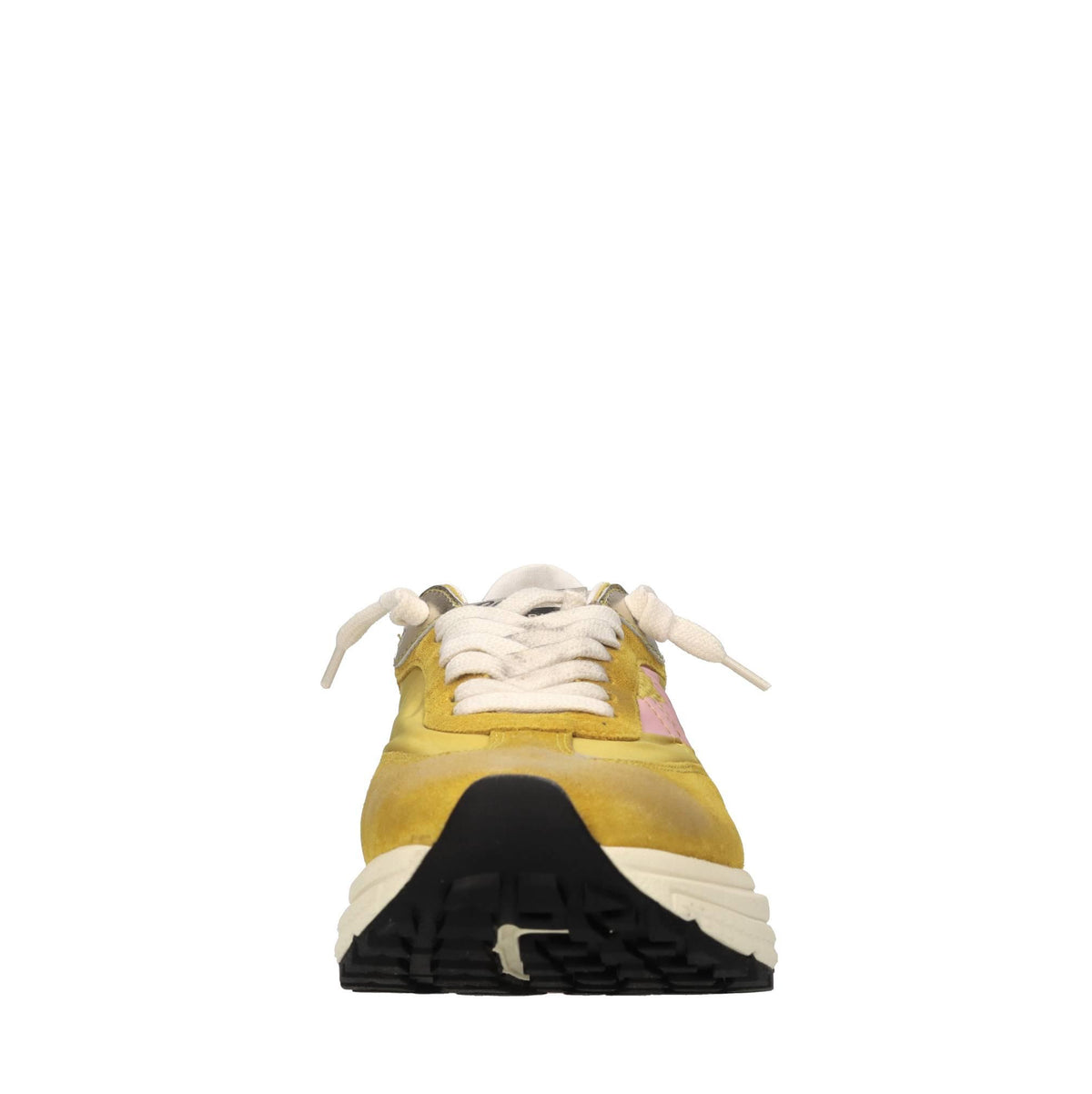 Sneakers in pelle e tessuto 
