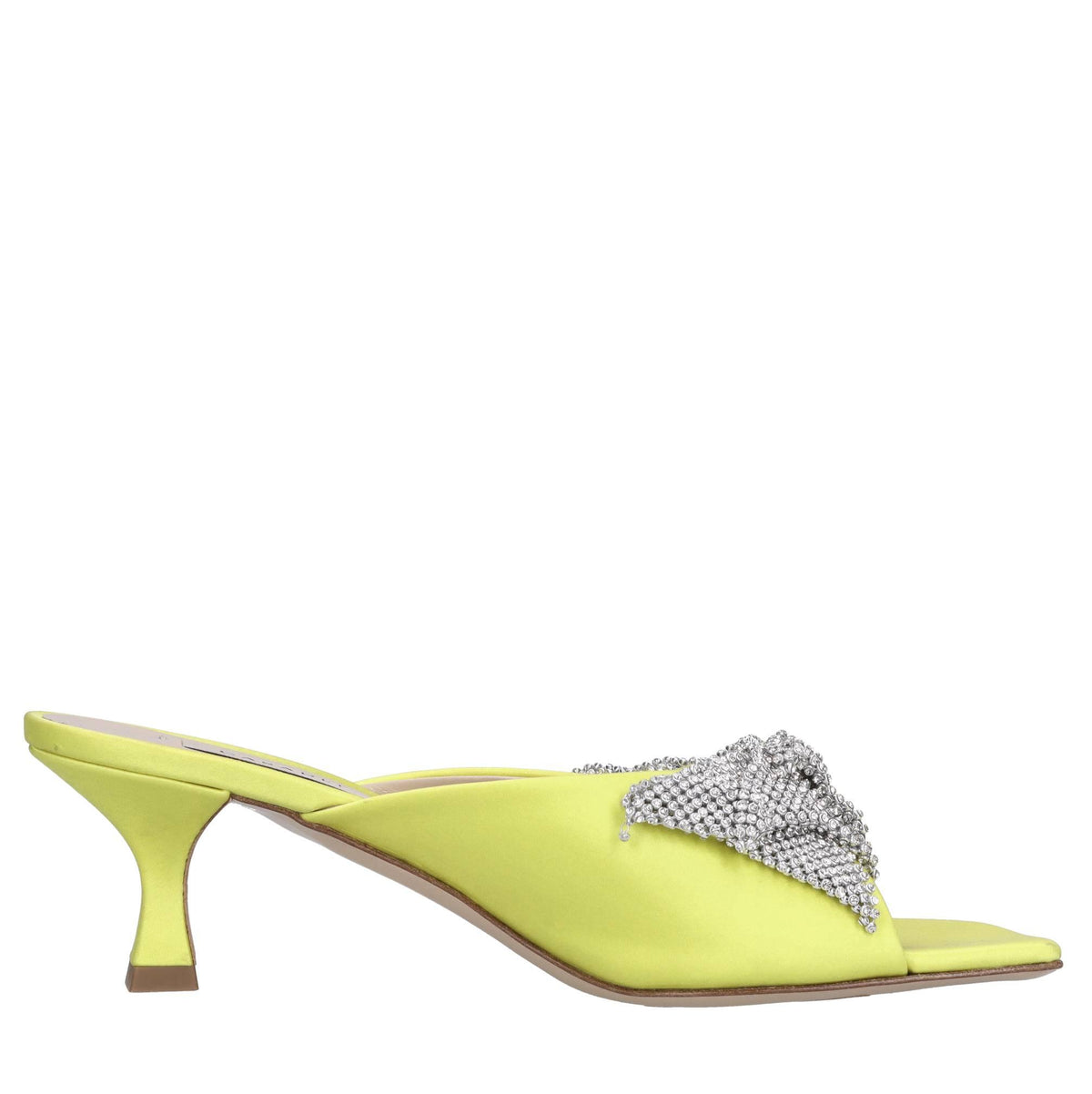 Mules in raso e strass 