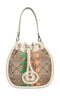 LA CARRIE Monogram leather and fabric bag