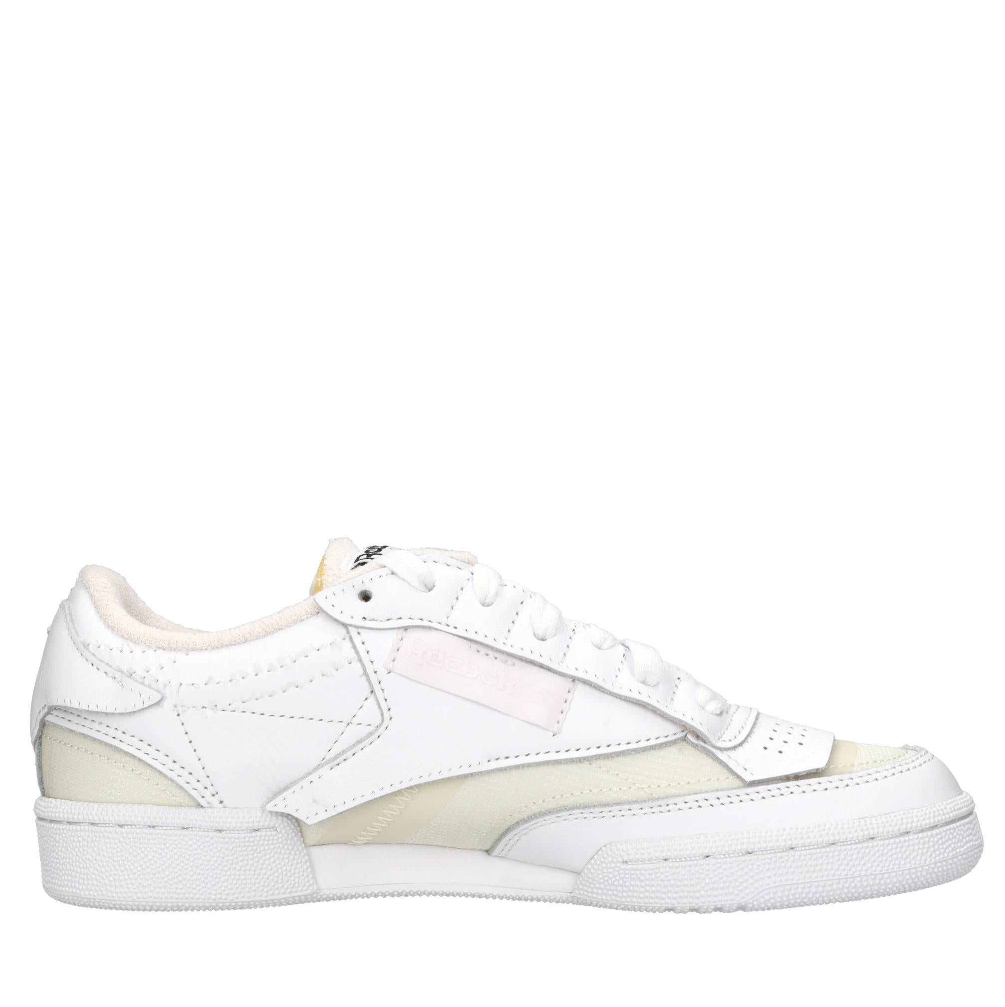 Sneakers in pelle e tessuto 