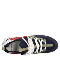 Sneakers in pelle e tessuto 