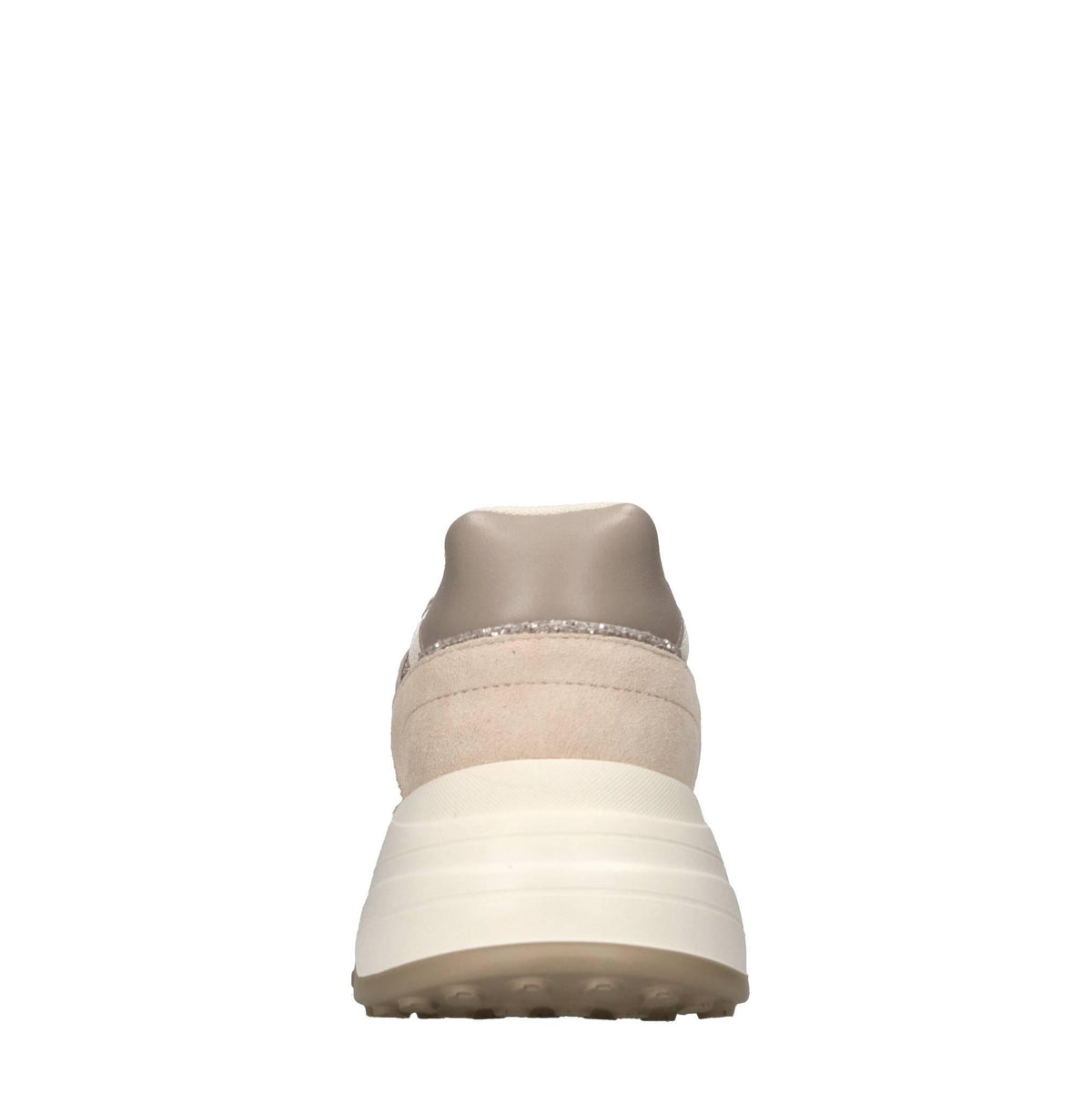 Sneakers in pelle camoscio e glitter 