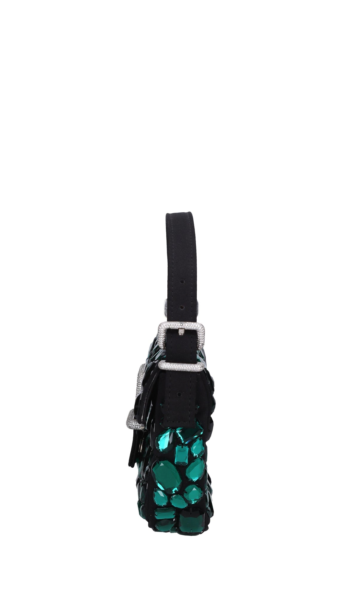Borsa mini Habibi in tessuto e strass 