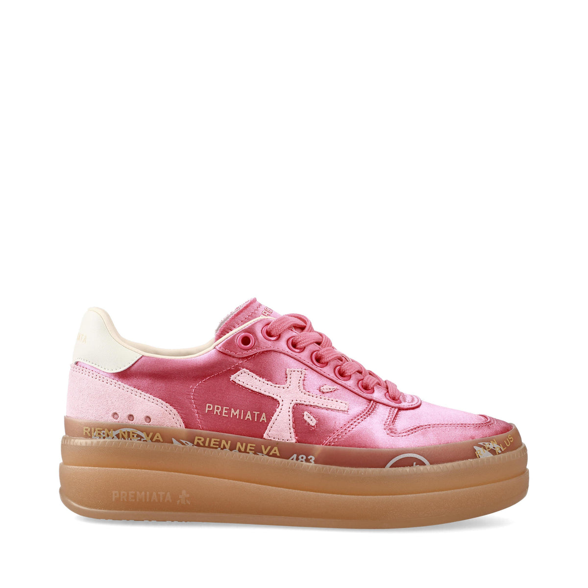 Sneakers in tessuto e inserti in pelle scamosciata 