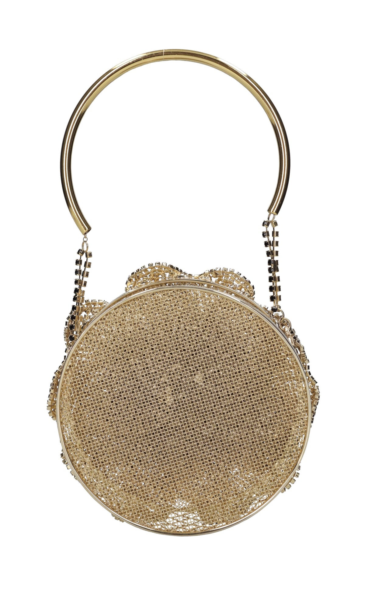 Borsa mini in metallo e strass 
