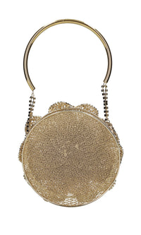 Borsa mini in metallo e strass 