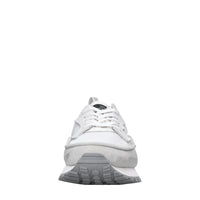 Sneakers in pelle e tessuto 