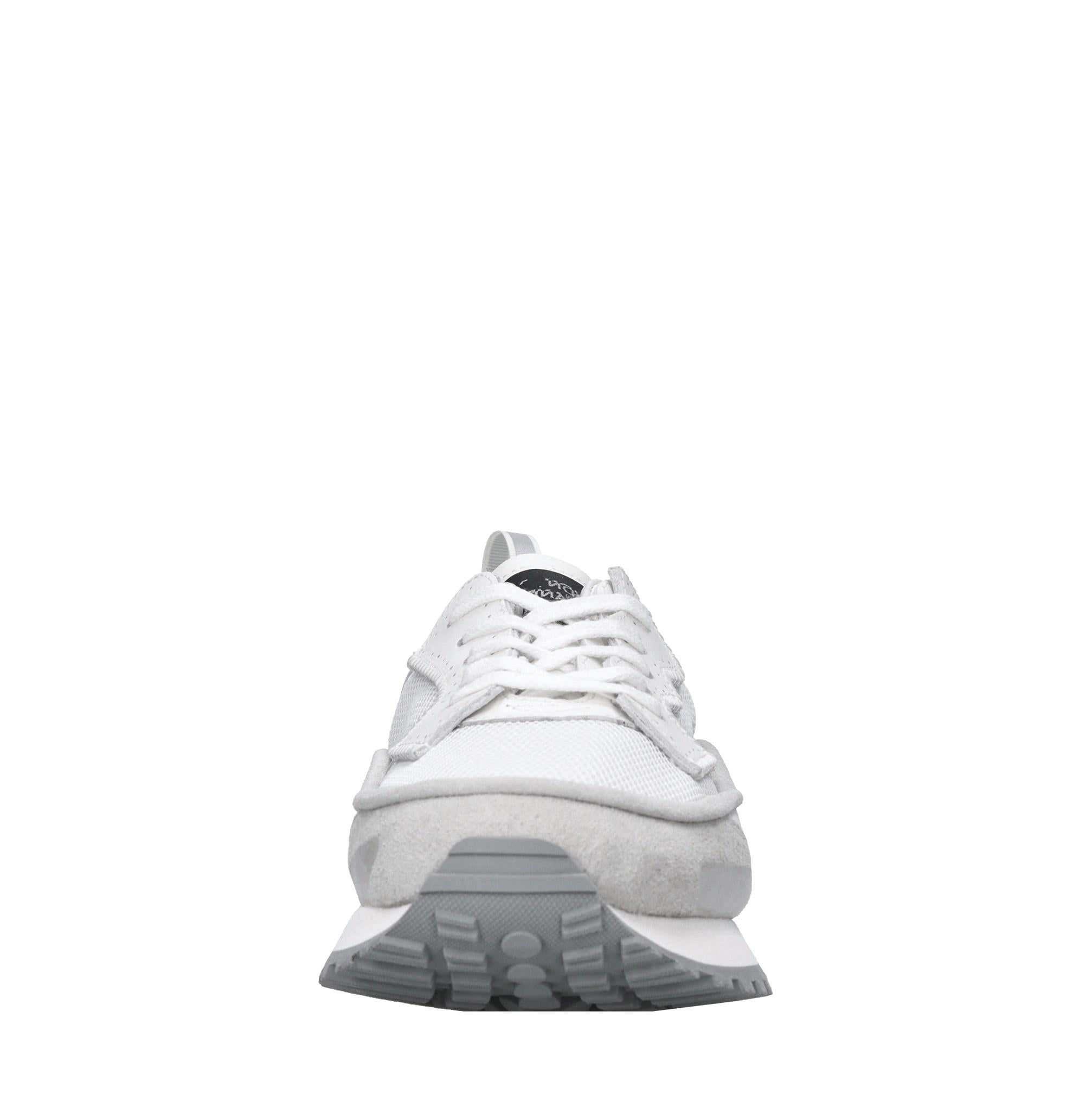 Sneakers in pelle e tessuto 