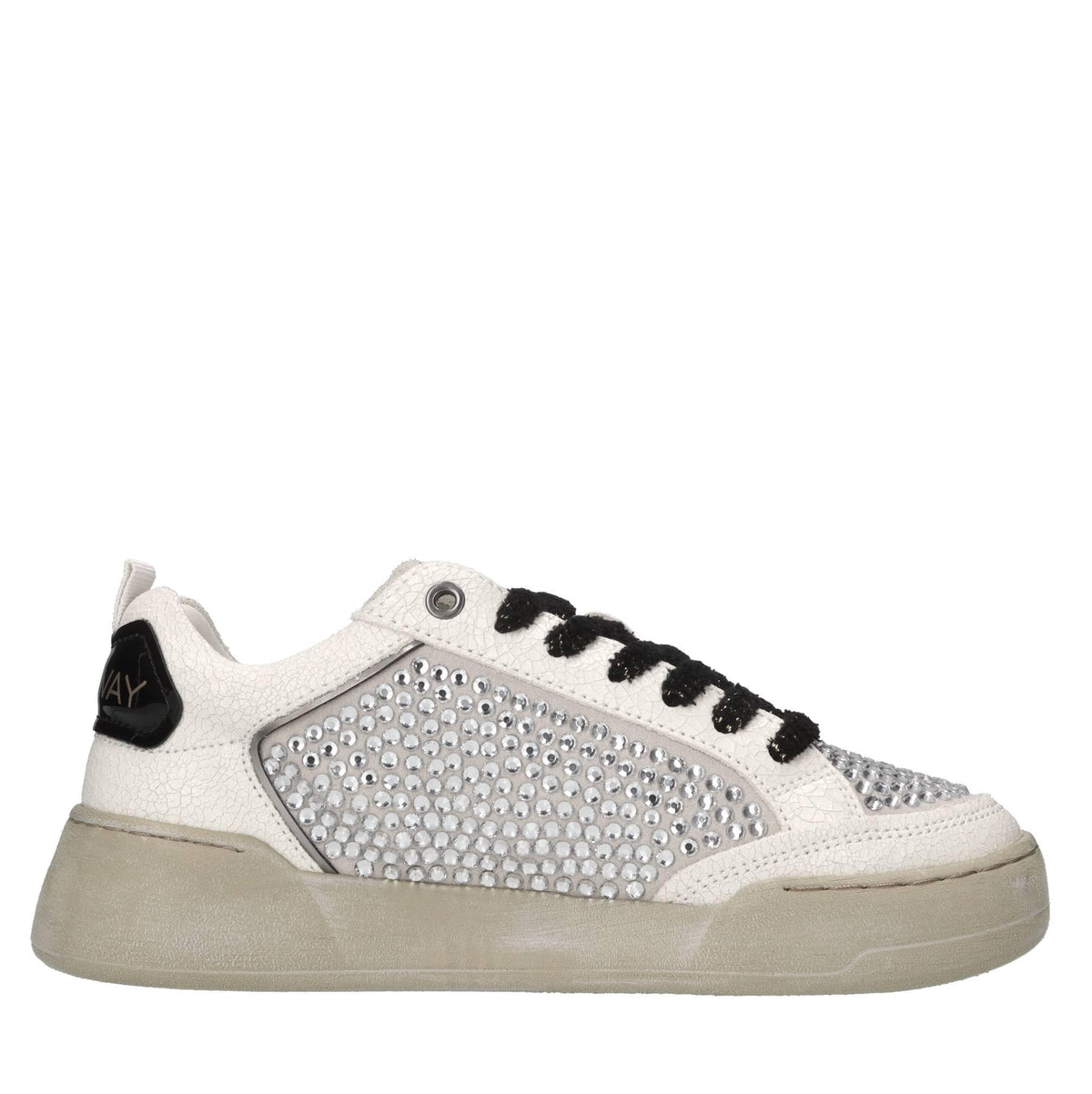 Sneakers in pelle e strass 
