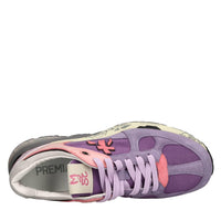 Sneakers in pelle e tessuto 
